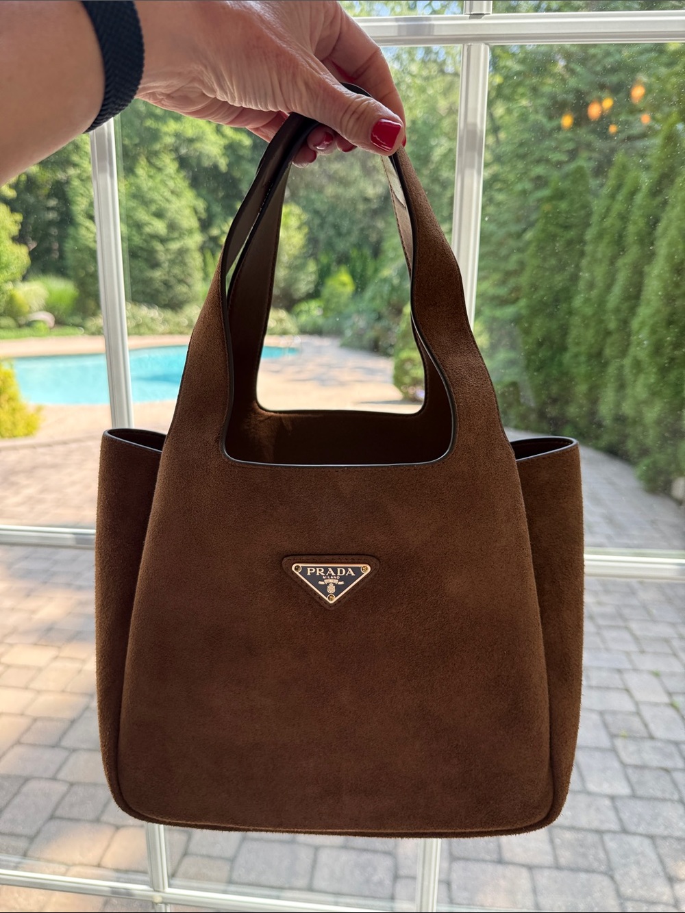 Brown Suede Tote Bag - Picture 10 of 10